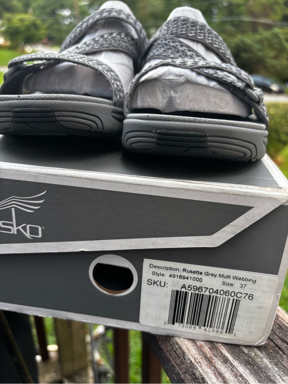 Dansko Rosette gray web strappy comfort sport sandals new in box euro 37 6.5-7 - Picture 13 of 16